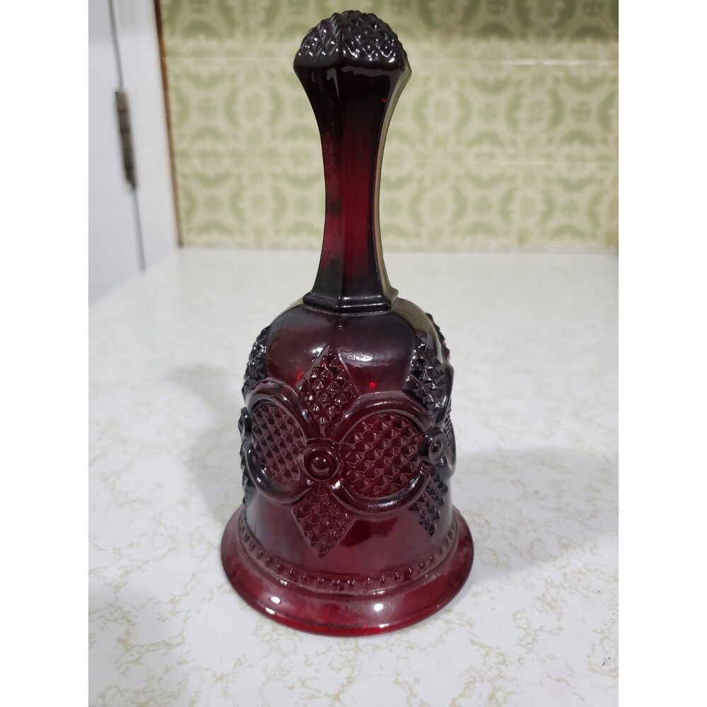 Vintage Avon 1876 Cape Cod Bell Ruby Red ~ Christmas Decor